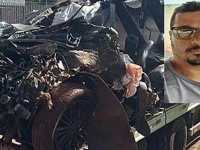 Fusion fica destruído e motorista morre em acidente com caminhão em Sidrolândia