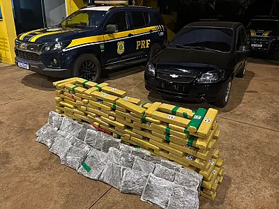 PRF apreende 174 kg de drogas em Três Lagoas e prende mulher que estava com bebê