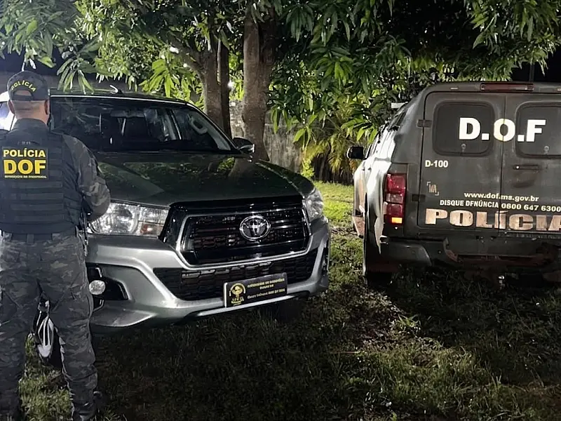 DOF prende mulheres em batedor e recupera Hilux furtada no PR em rodovia de MS