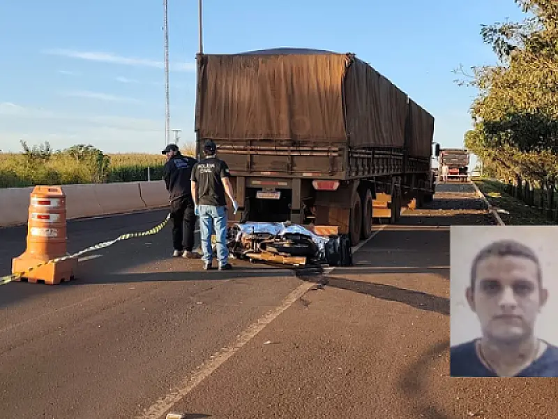 Motociclista morre ao bater em carreta parada sem sinalização na BR-163