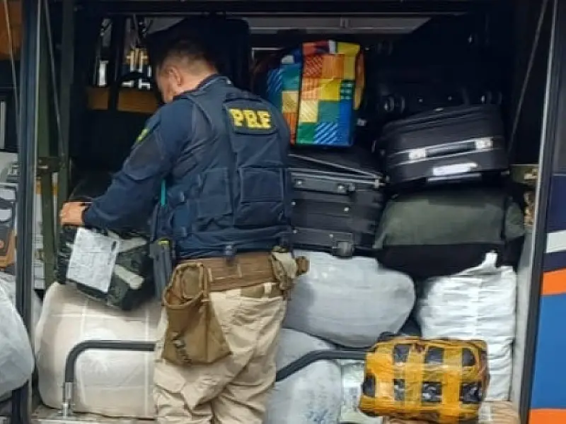PRF apreende mala com restos mortais humanos durante fiscalização