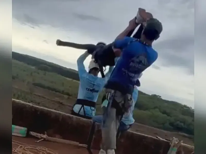 Vídeo: Jovem morre após saltar sem corda de segurança em atividade de rope jump gravada por testemunhas