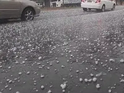 Chuva forte com granizo coloca Estado  sob alerta de perigo