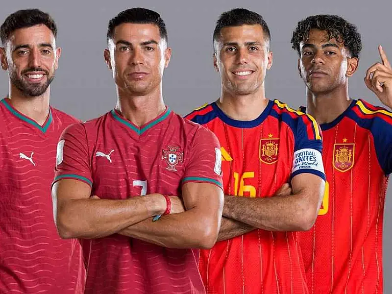 Portugal e Espanha duelam por vagas nas quartas de final da Copa nesta segunda-feira