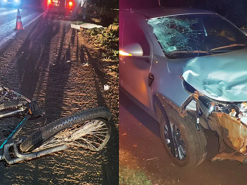 Ciclista morre após ser atropelado por picape na BR-376, em MS
