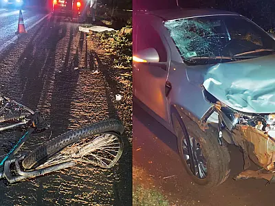 Ciclista morre após ser atropelado por picape na BR-376, em MS