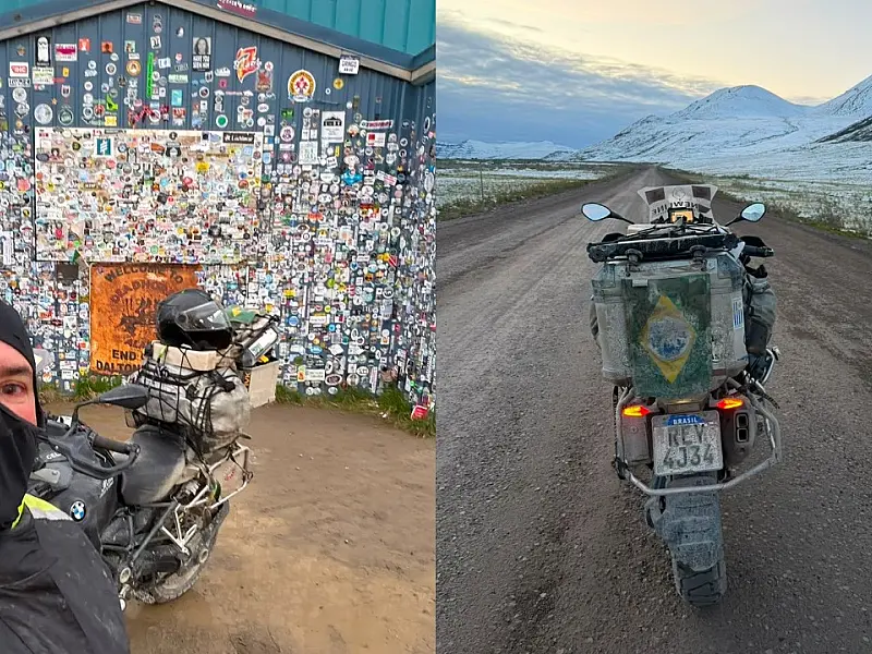 Após superar nevasca e temperatura de -12ºC, empresário chega a estrada do "fim do mundo" e inicia viagem de volta