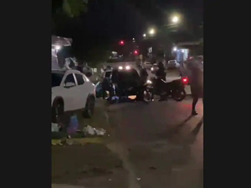 VEJA: Vídeo mostra momento em que PM é baleado em abordagem a criminosos em Corumbá