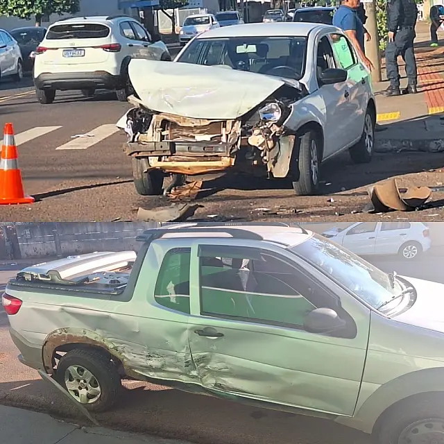 Batida entre Gol e picape deixa criança ferida em Campo Grande