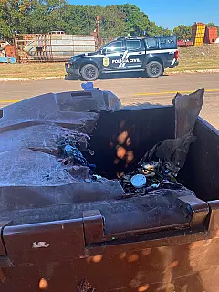 Adolescente é identificado após incendiar contêiner de lixo em MS
