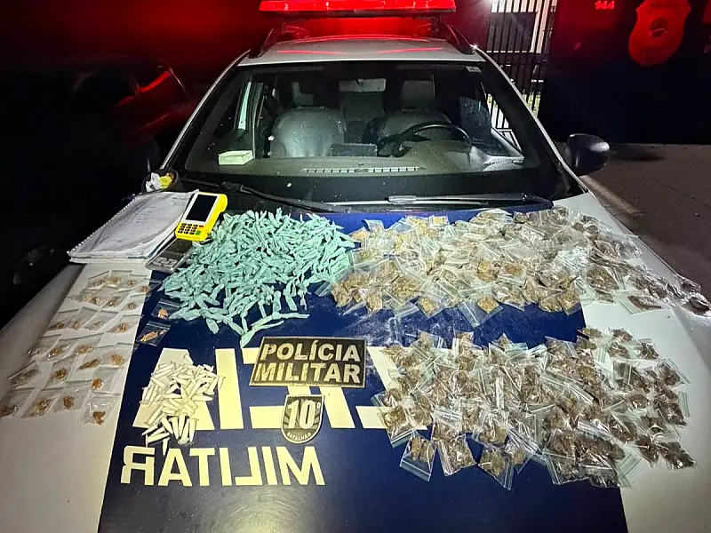 Susto ao ver a PM termina com mulher presa por tráfico no Jardim Los Angeles