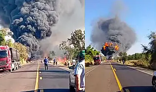 Carretas envolvidas em acidente com explosão na BR-163 serão retiradas nesta terça-feira