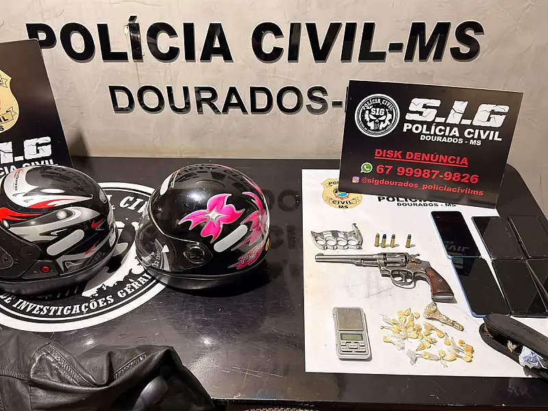 Polícia Civil esclarece homicídio e prende dois suspeitos com arma de uso restrito e drogas em Dourados