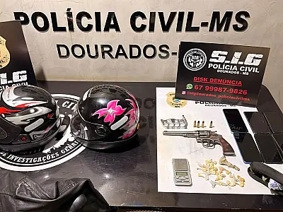 Polícia Civil esclarece homicídio e prende dois suspeitos com arma de uso restrito e drogas em Dourados