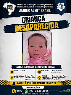 URGENTE: Ministério da Justiça entra em cena e tenta localizar recém-nascida Ayla