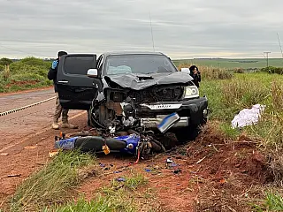 Motociclista morre após colisão frontal com caminhonete na MS-141