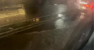 Mais chuva: trecho da Júlio de Castilho fica alagado após temporal