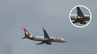 Vídeo: Turbina de avião da Gol pega fogo durante voo e assusta moradores de Pernambuco
