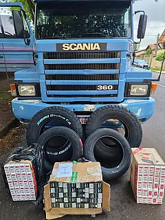 Caminhão com carga contrabandeada de R$ 262 mil é apreendido em Fátima do Sul