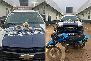 PM prende dois durante ação contra o tráfico e recupera moto furtada no Noroeste