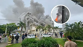 Incêndio de grandes proporções destrói estrutura de igreja em Santa Catarina